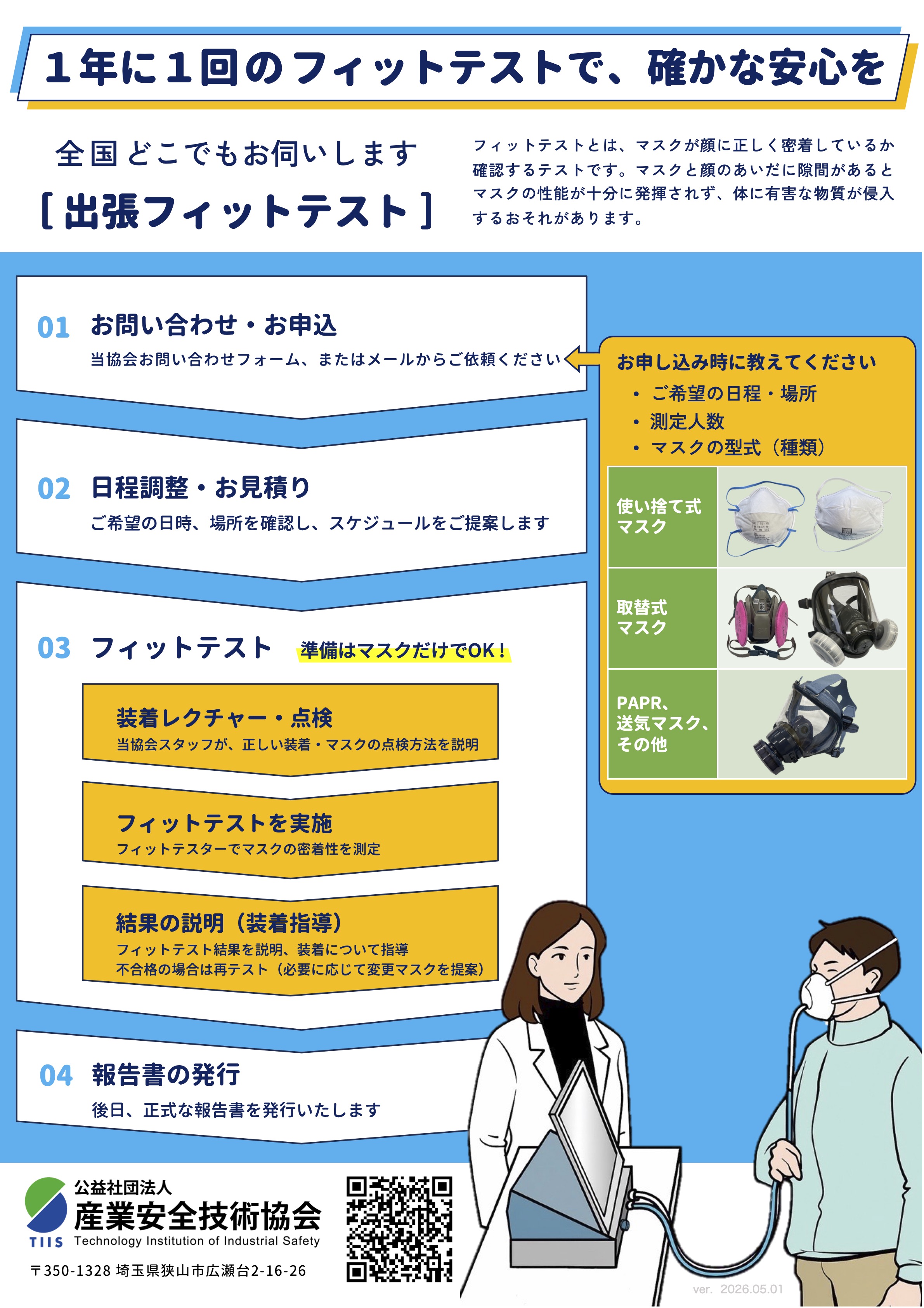 フィットテスト実施のご案内